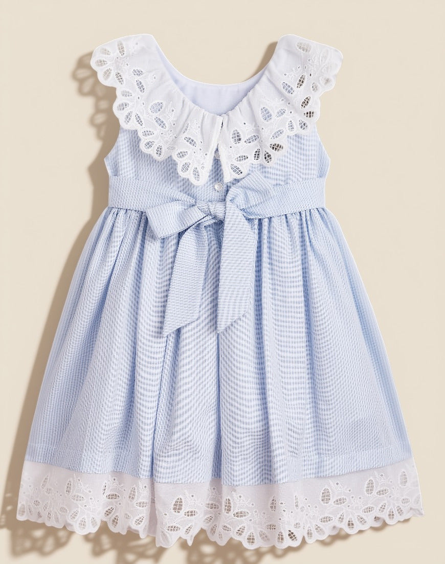 Vestido Infantil Azul Listrado Buá