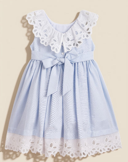 Vestido Infantil Azul Listrado Buá