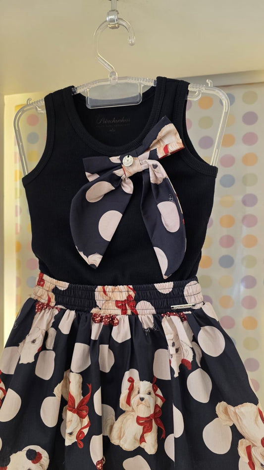 Conjunto Infantil Preto Cachorros Pituchinhus