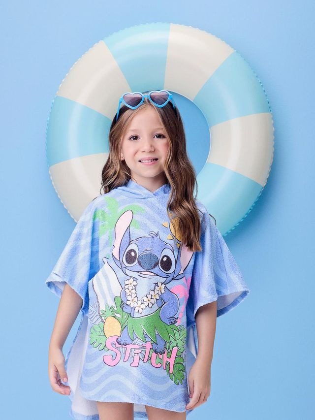 Roupão Infantil Stitch com Capuz Momi
