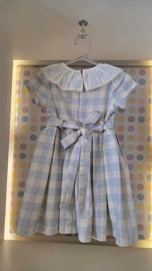 Vestido Infantil Xadrez Azul Buá