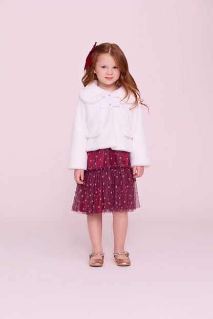 Vestido Infantil Bordô Estrelas Buá