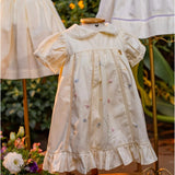 Vestido Infantil Creme Bordado Buá