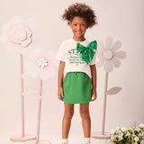 Conjunto Infantil Menina Verde Laço Momi