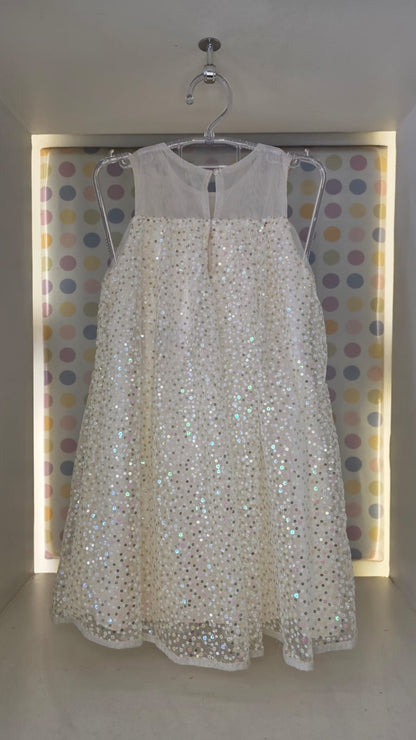 Vestido Infantil Creme Paetê Petit Cherie
