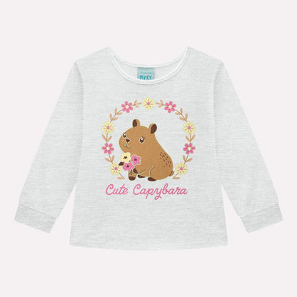 Pijama Infantil Cinza Capivara Buá