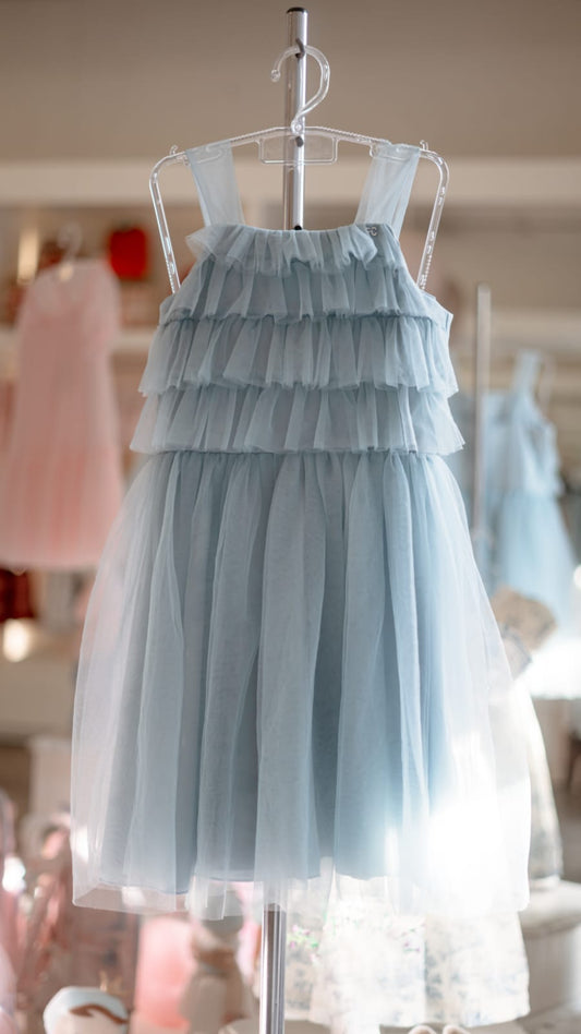 Vestido Infantil Azul Petróleo Petit Cherie