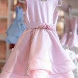 Vestido Infantil Saia Dupla Rosê Buá