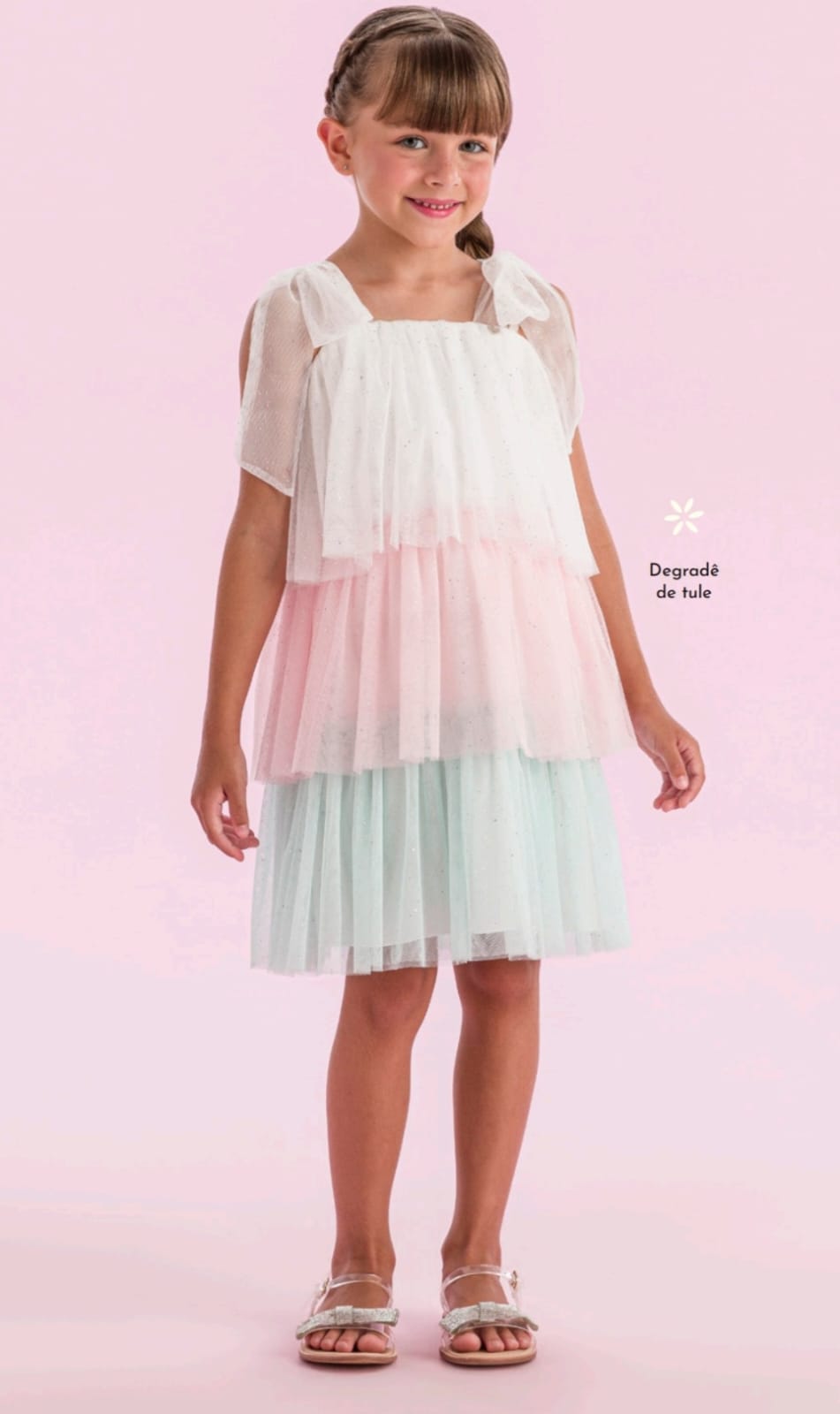 Vestido Infantil Babados Color Petit Cherie