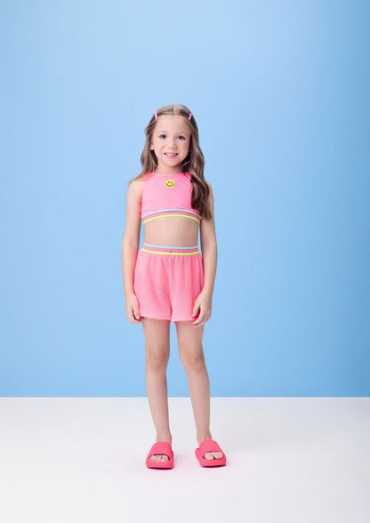 Biquíni Infantil Rosa Smile Momi