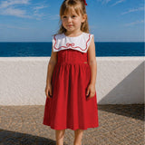 Vestido Infantil Vermelho Pála Laço Buá