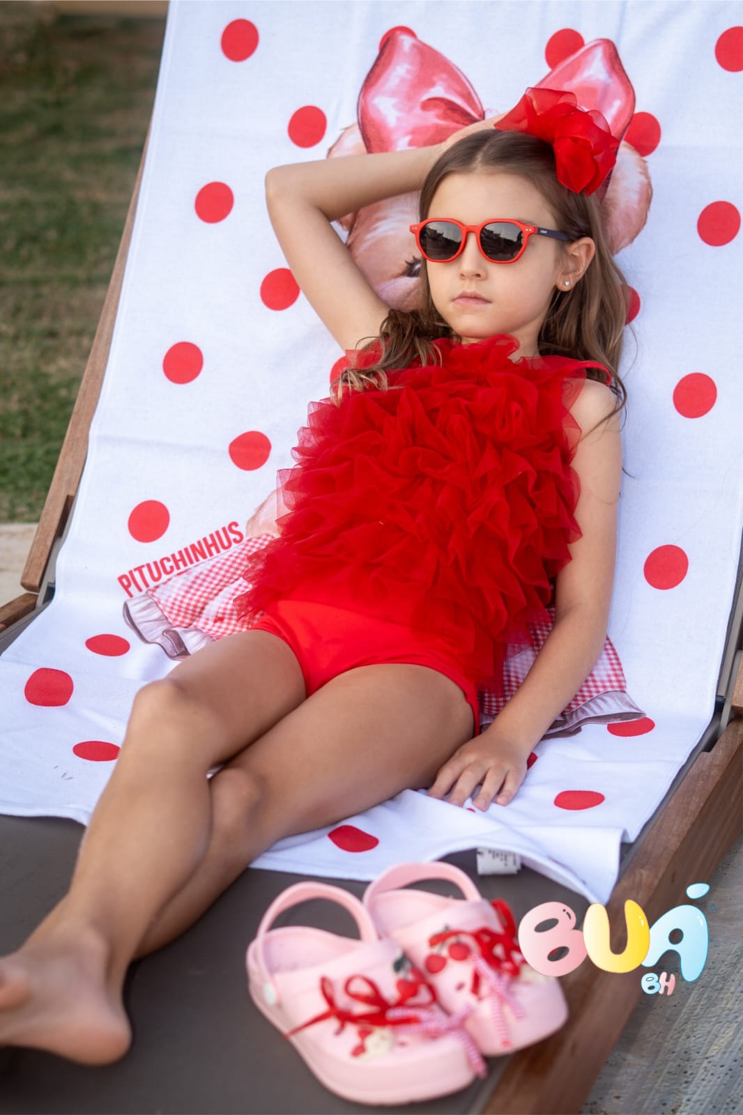 Toalha Infantil Ursa vermelha Pituchinhus