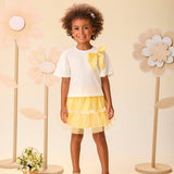 Conjunto Infantil Menina Amarelo Flor Momi