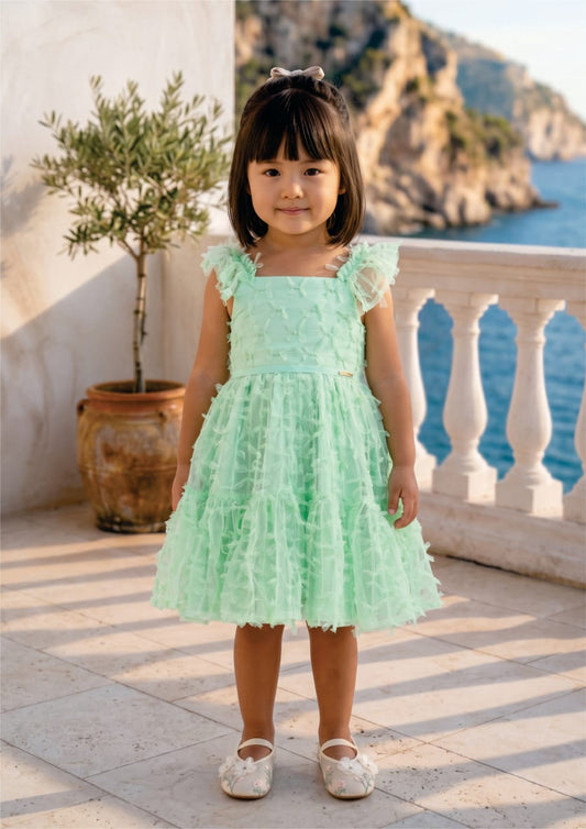 Vestido Infantil Menina Verde Laços Buá