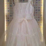 Vestido Infantil Bege Corações Petit Cherie