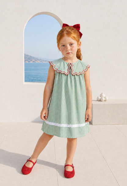 Vestido Infantil Verde Listrado Buá