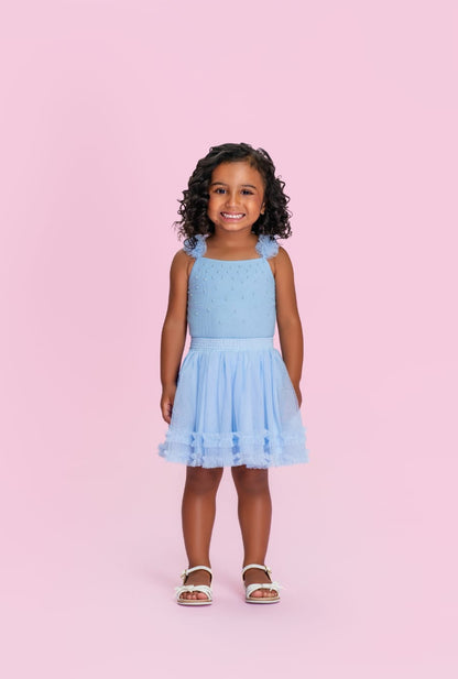 Conjunto Infantil Azul Tule Petit Cherie