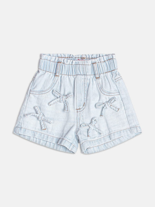 Short Jeans Infantil Laços Momi