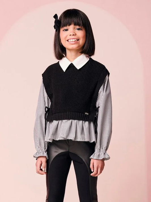 Camisa Infantil c/Colete Preto Momi