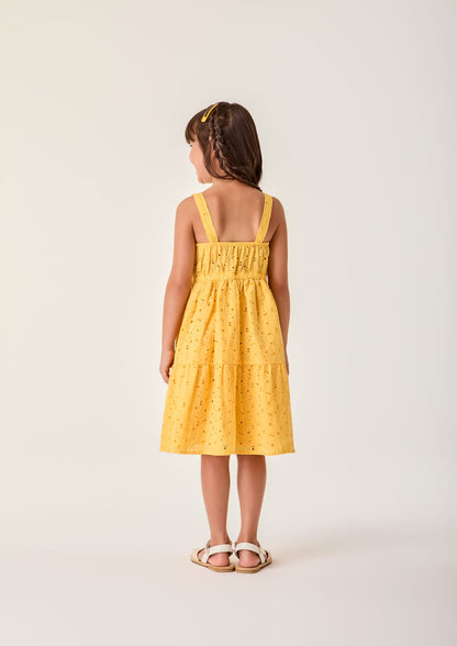 Vestido Infantil Menina Amarelo Laise Buá