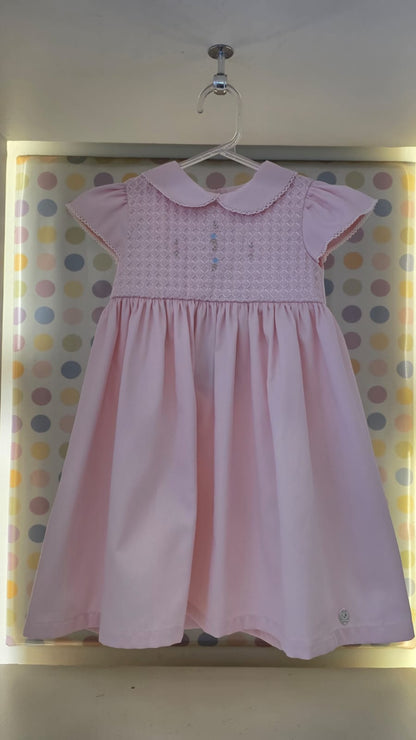 Vestido Bebê Rosa Flor Rococó Buá