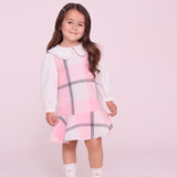Vestido Infantil Xadrez Rosa Buá