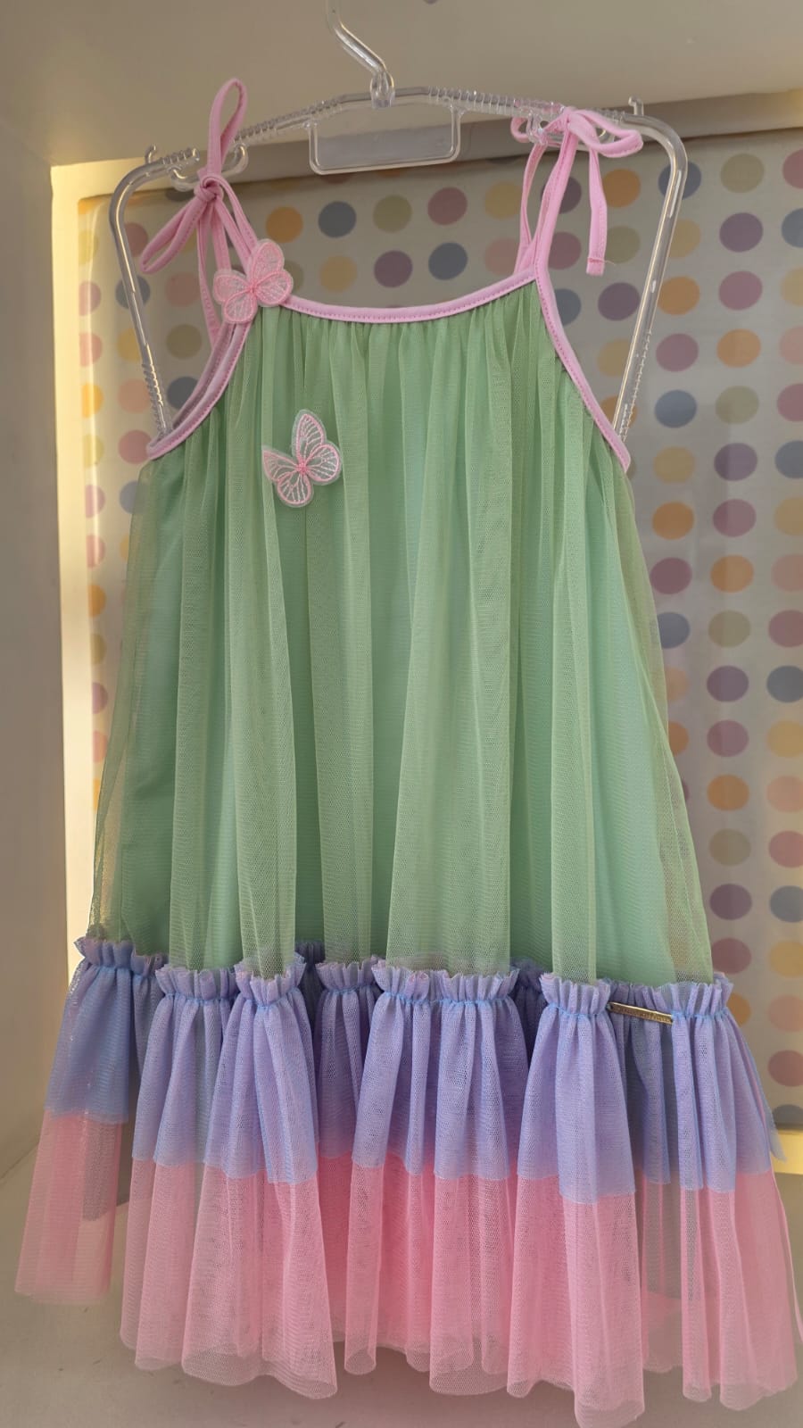 Vestido Infantil Verde Alça Buá