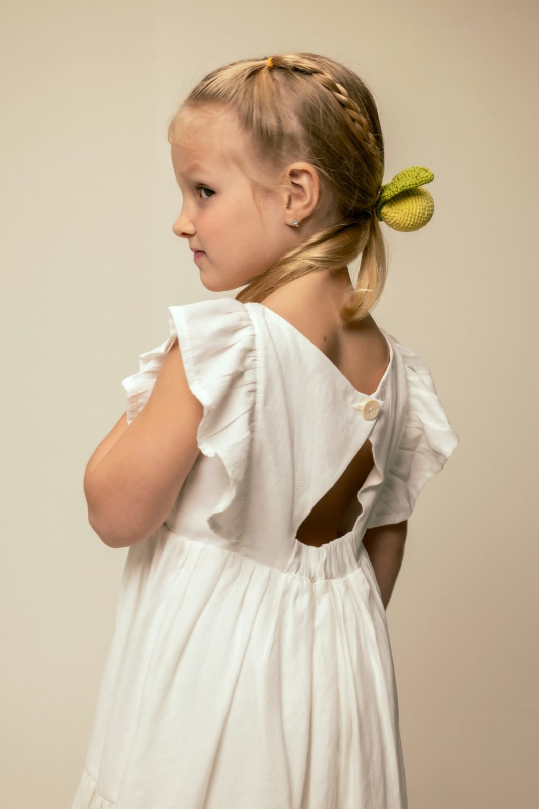 Vestido Infantil Branco Limão Siciliano