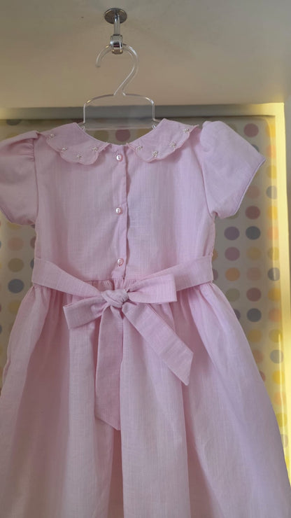 Vestido Infantil Festonê Rosa Buá