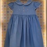 Vestido Bebê Azul Flor Rococó Buá