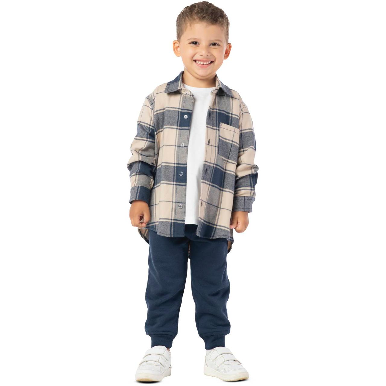 Camisa Xadrez Bege
