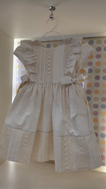 Vestido Infantil Renda Crochê Buá