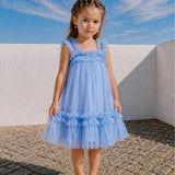 Vestido Infantil Azul Fluido Buá