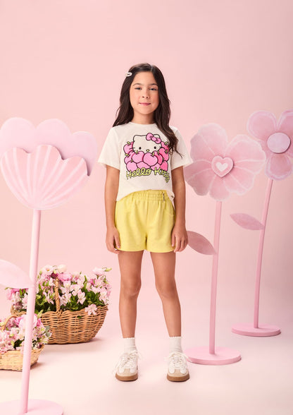 Conjunto Infantil Menina Amarelo Hello Kitty Momi