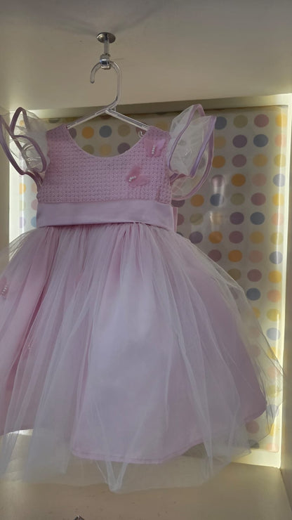 Vestido Bebê Rosa Borboleta Buá