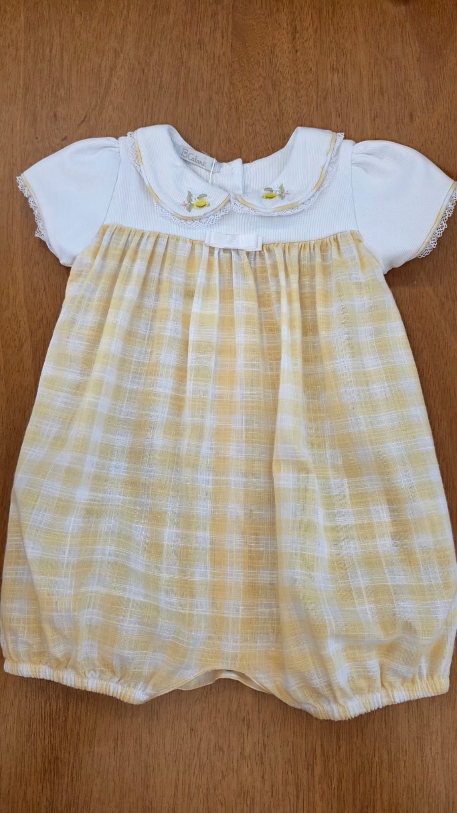 Homper Bebê Xadrez Amarelo Buá