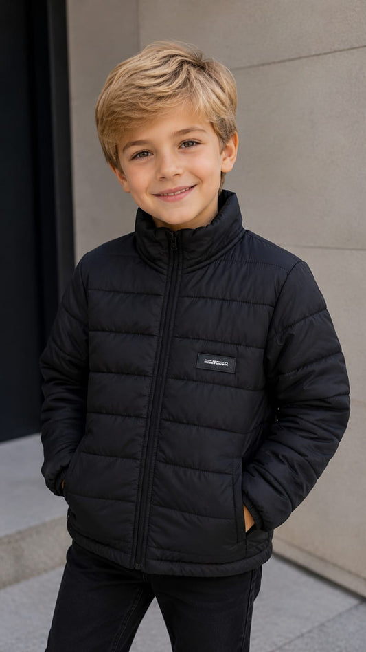 Jaqueta Puffer Infantil Preta Buá