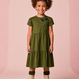 Vestido Infantil Verde Laço Momi