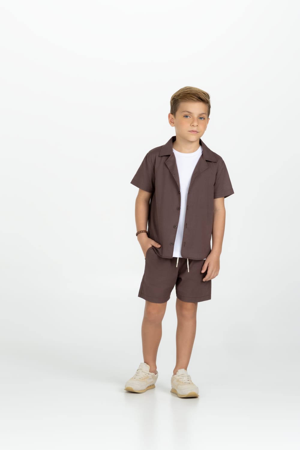 Conjunto Infantil Menino 03 Peças Marrom Buá