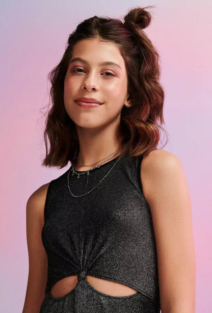Vestido Metálico Preto Iam Authoria