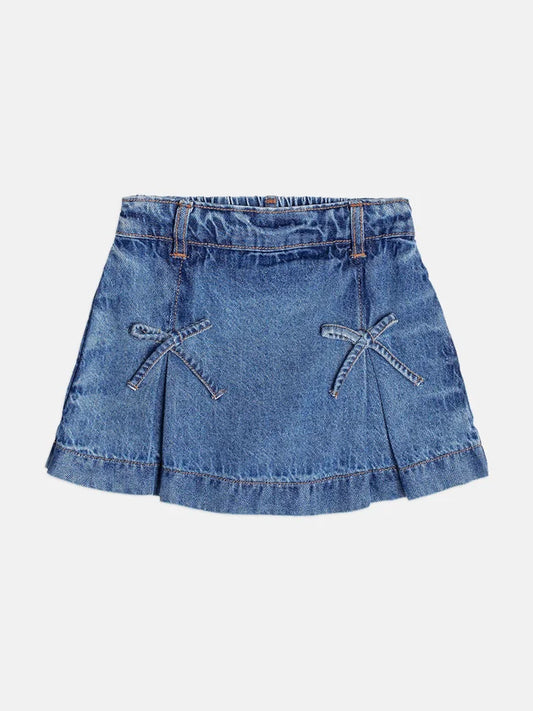 Saia Short Jeans Laços Momi