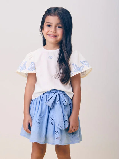 Conjunto Infantil Azul Borboletas Momi