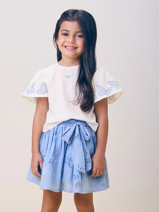 Conjunto Infantil Azul Borboletas Momi