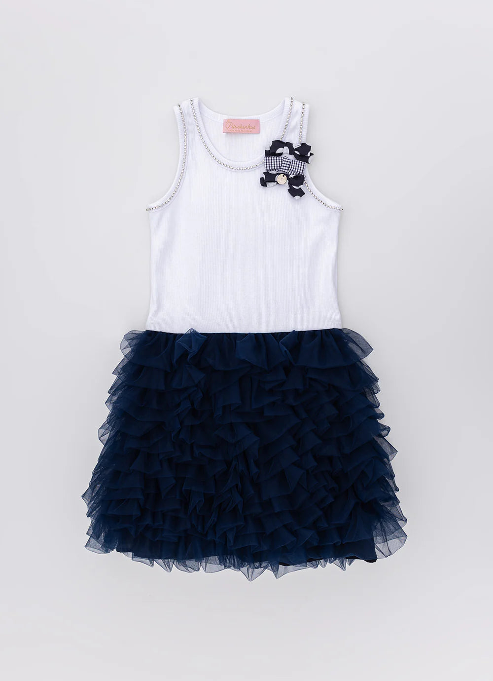 Vestido Infantil Babados Marinho Pituchinhus