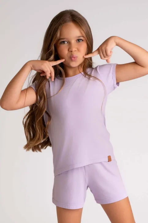 Pijama Infantil Lilás Verão