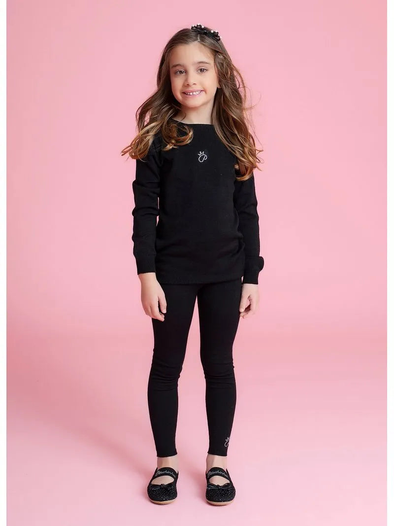 Legging Tricot Preto Pituchinhus