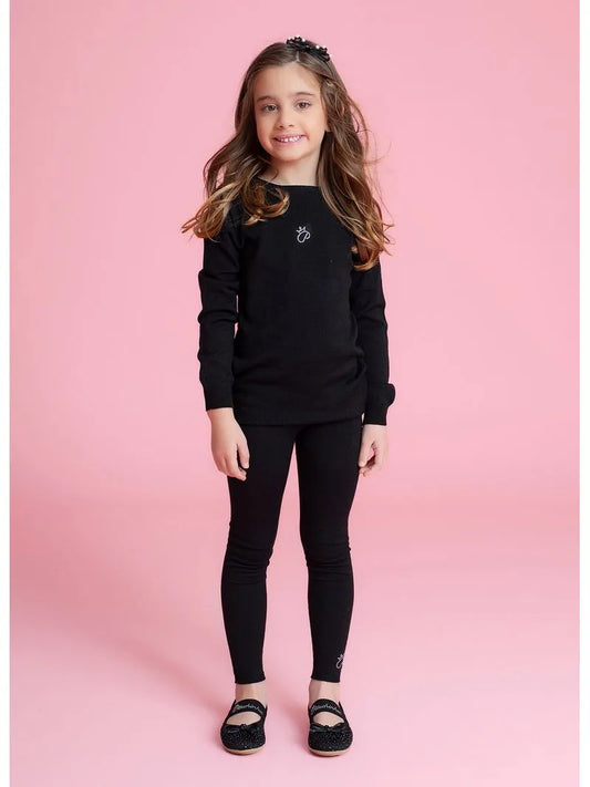 Legging Tricot Preto Pituchinhus