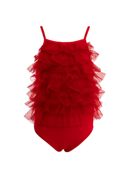 Maiô Infantil Vermelho Tule Pituchinhus