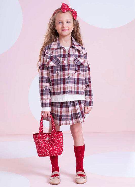 Saia Short Infantil Xadrez Pituchinhus