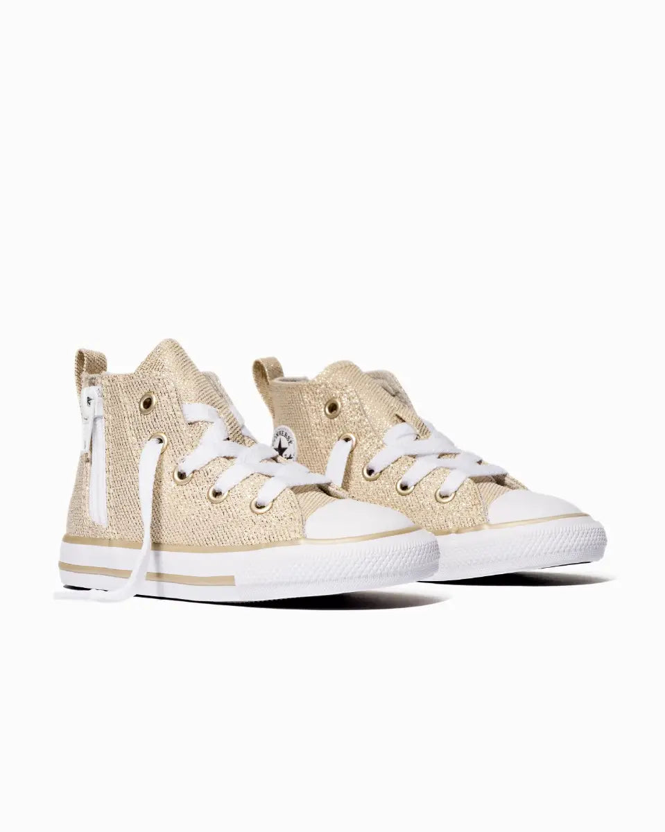 All Star Infantil Chuck Taylor Dourado Side Zip